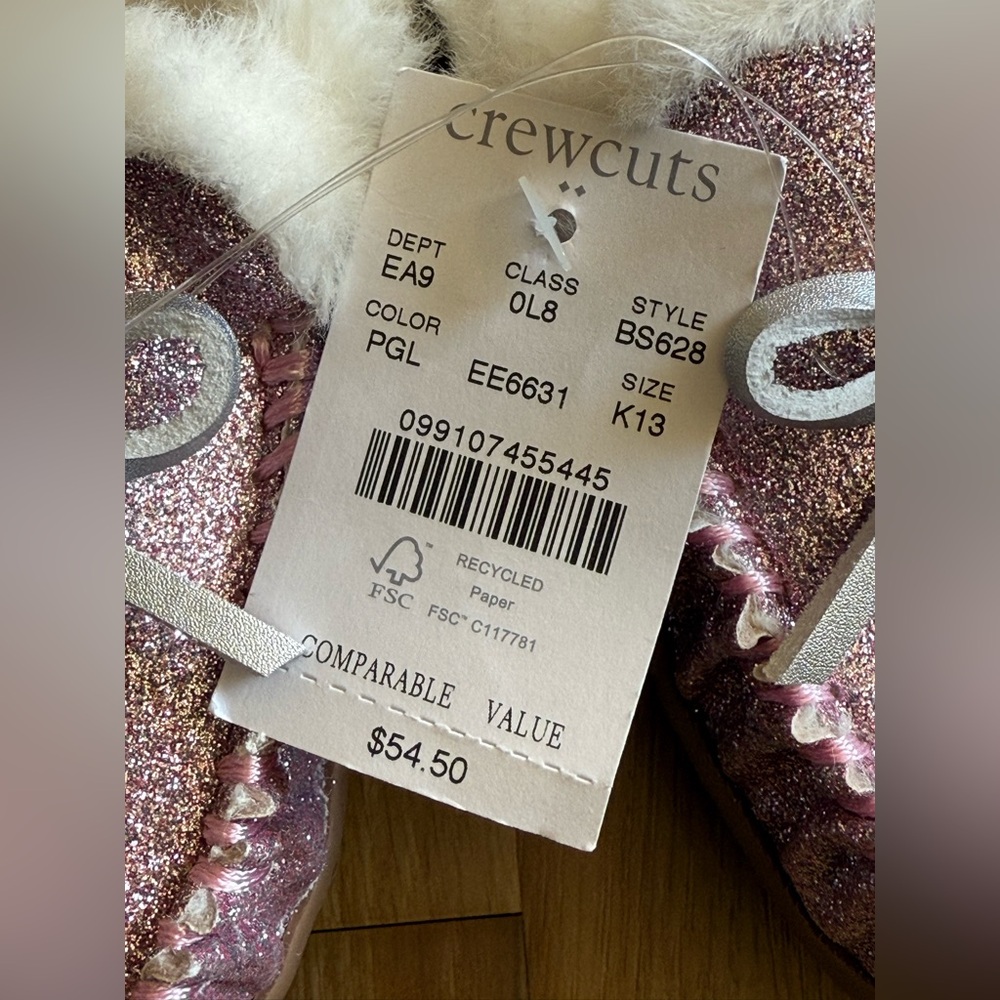 J. Crew Girls' Glitter Moccasin slippers - BS628 - Size 13 - NWT - Picture 8 of 8